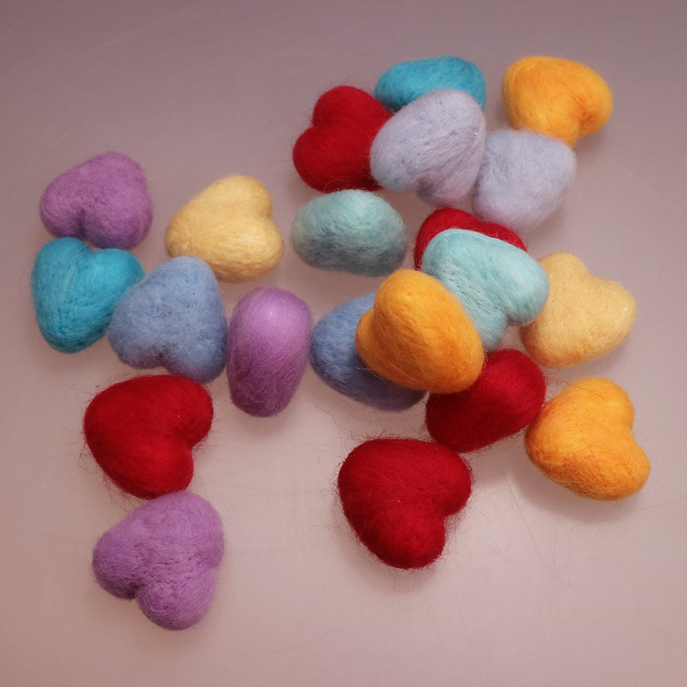 7pcs/lot Handmade Wool Felt Heart Shape Accessories - Don&Judy Newborn&Maternity photography props