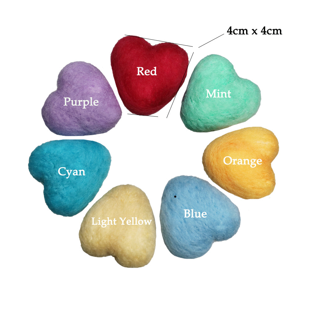 7pcs/lot Handmade Wool Felt Heart Shape Accessories - Don&Judy Newborn&Maternity photography props