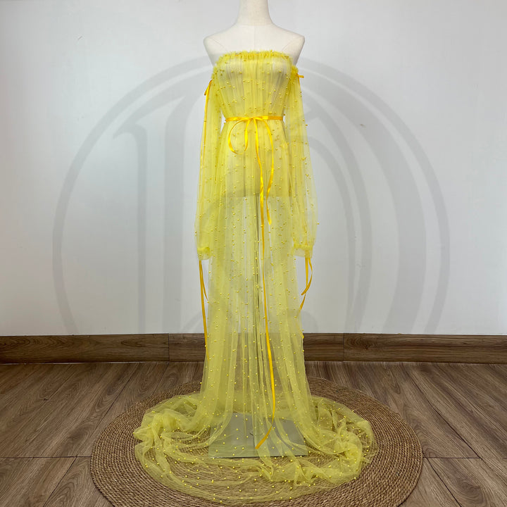 Dominic Pearls Tulle Gown