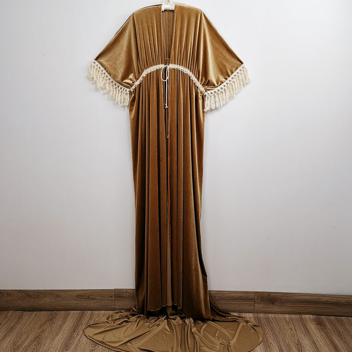 Enid Velvet Split Robe Gown