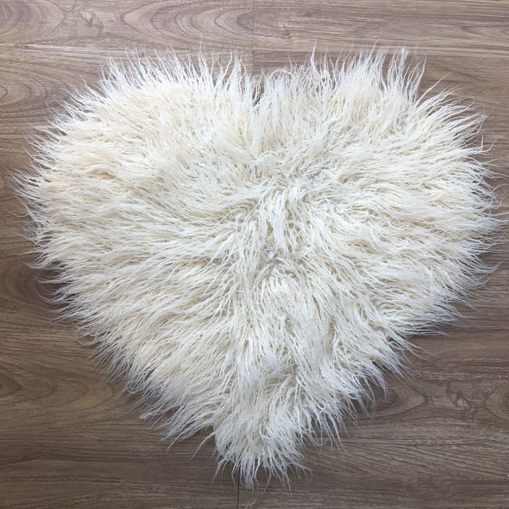 Soft Sweet Heart Faux Fur Blanket - Don&Judy Newborn&Maternity photography props