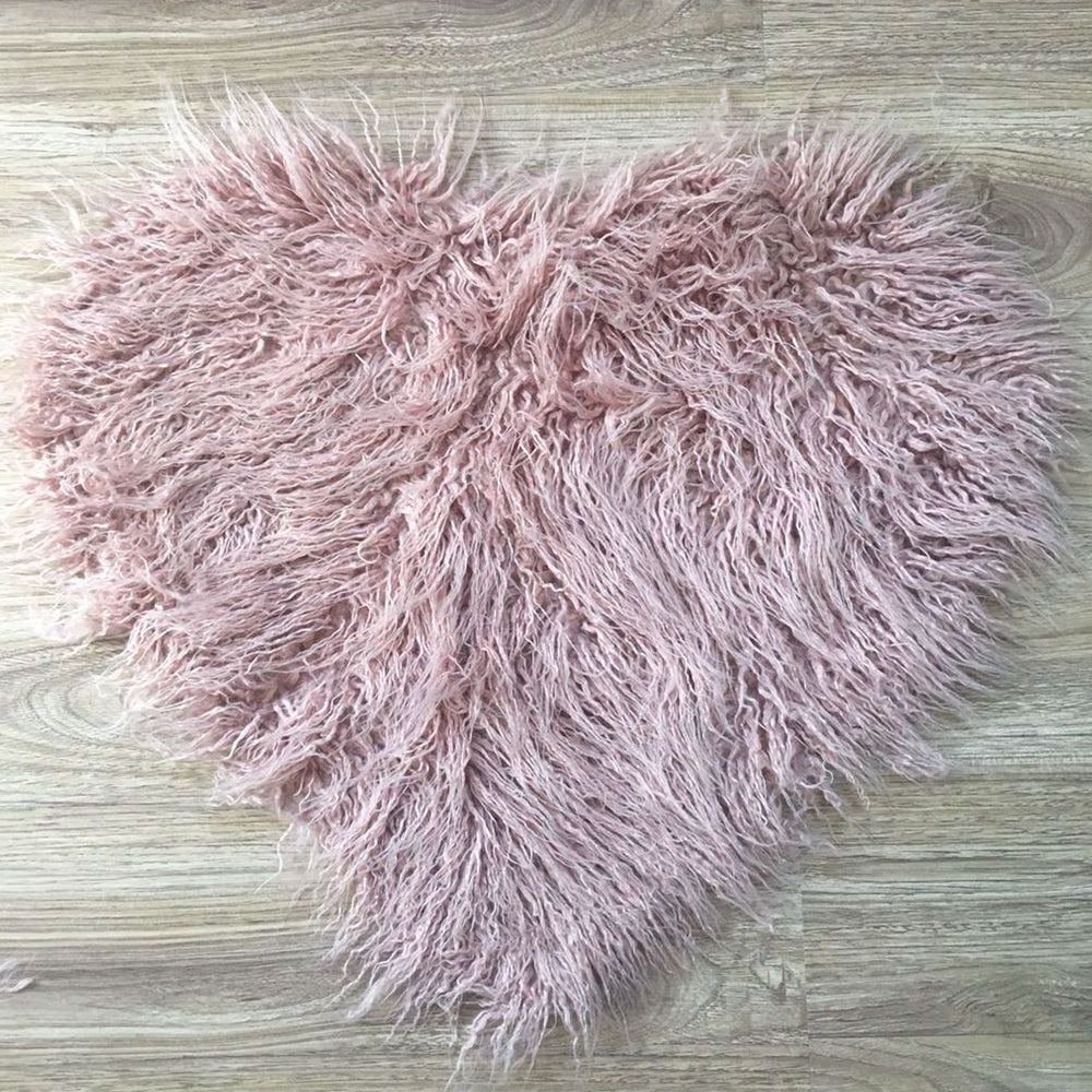 Soft Sweet Heart Faux Fur Blanket - Don&Judy Newborn&Maternity photography props