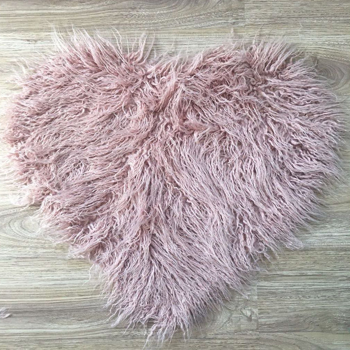 Soft Sweet Heart Faux Fur Blanket - Don&Judy Newborn&Maternity photography props
