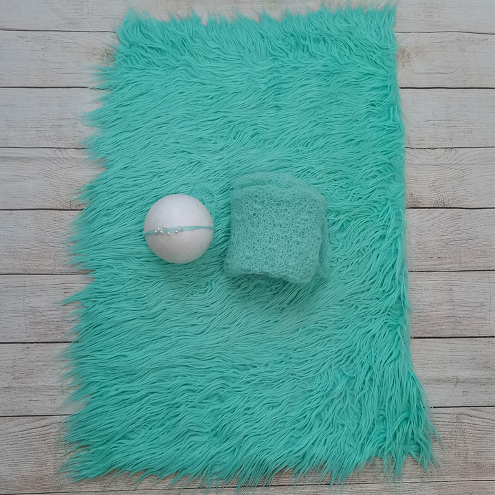 75X50com Faux Fur with Matched Wrap and Headwear Set