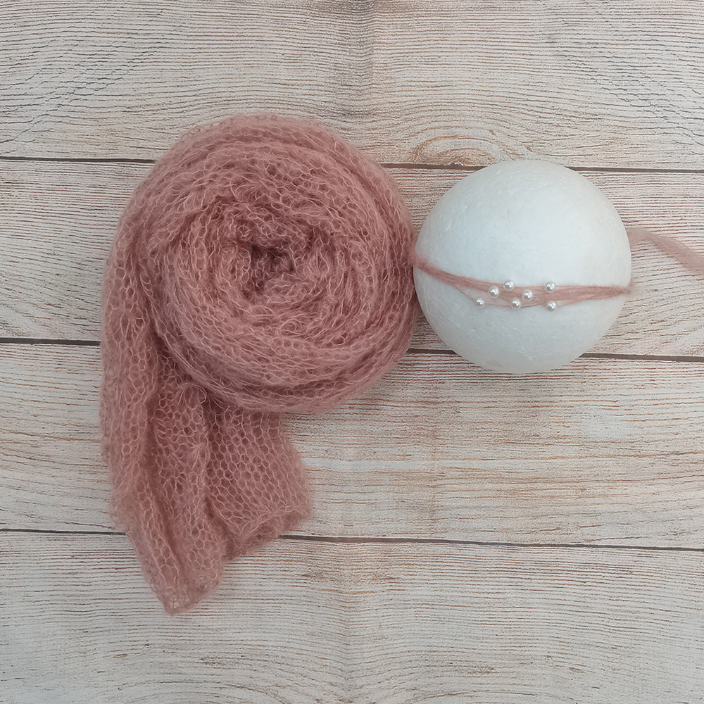 Stretchy Soft Knit Mohair Wrap with Headwear