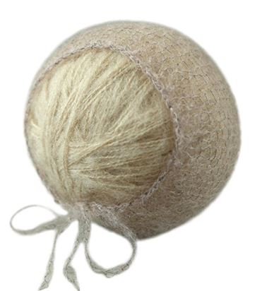 Newborn Baby Photo Prop Hand Knit Mohair Baby Bonnet - Don&Judy Newborn&Maternity photography props