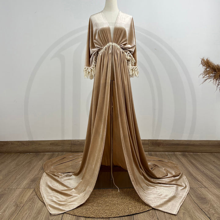 Enid Velvet Split Robe Gown