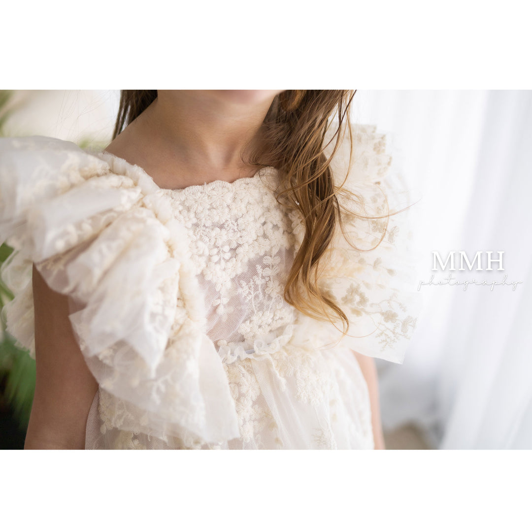 Joyce Beige Little Girl Gown