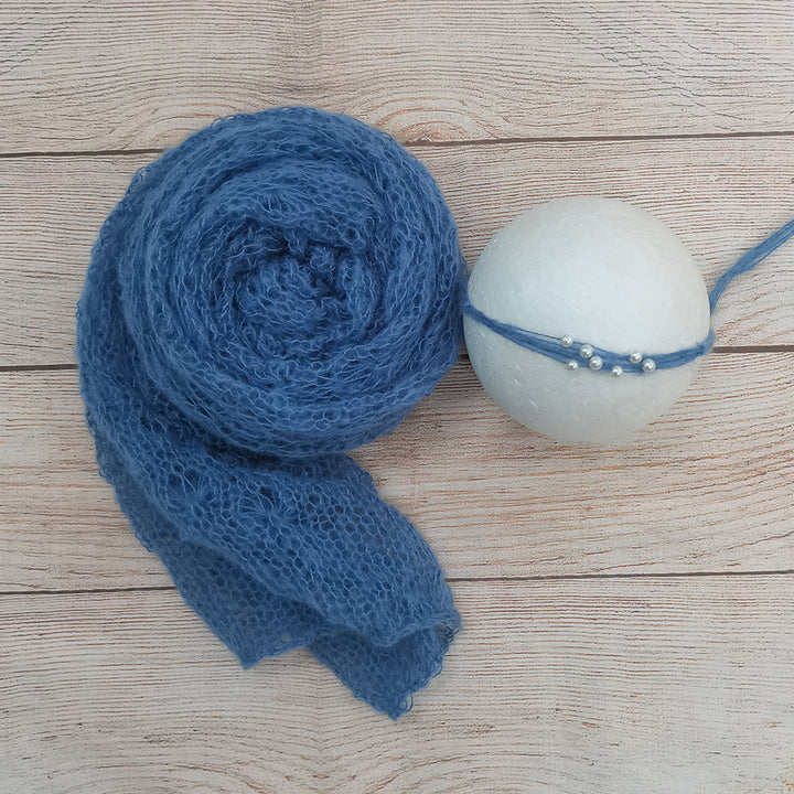 Stretchy Soft Knit Mohair Wrap with Headwear