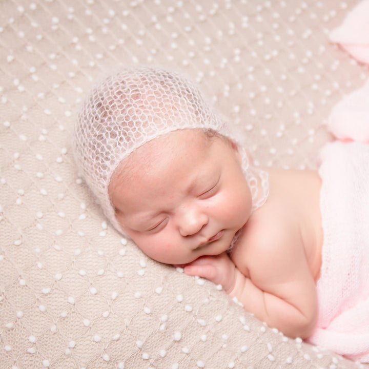 Newborn Baby Photo Prop Hand Knit Mohair Baby Bonnet - Don&Judy Newborn&Maternity photography props