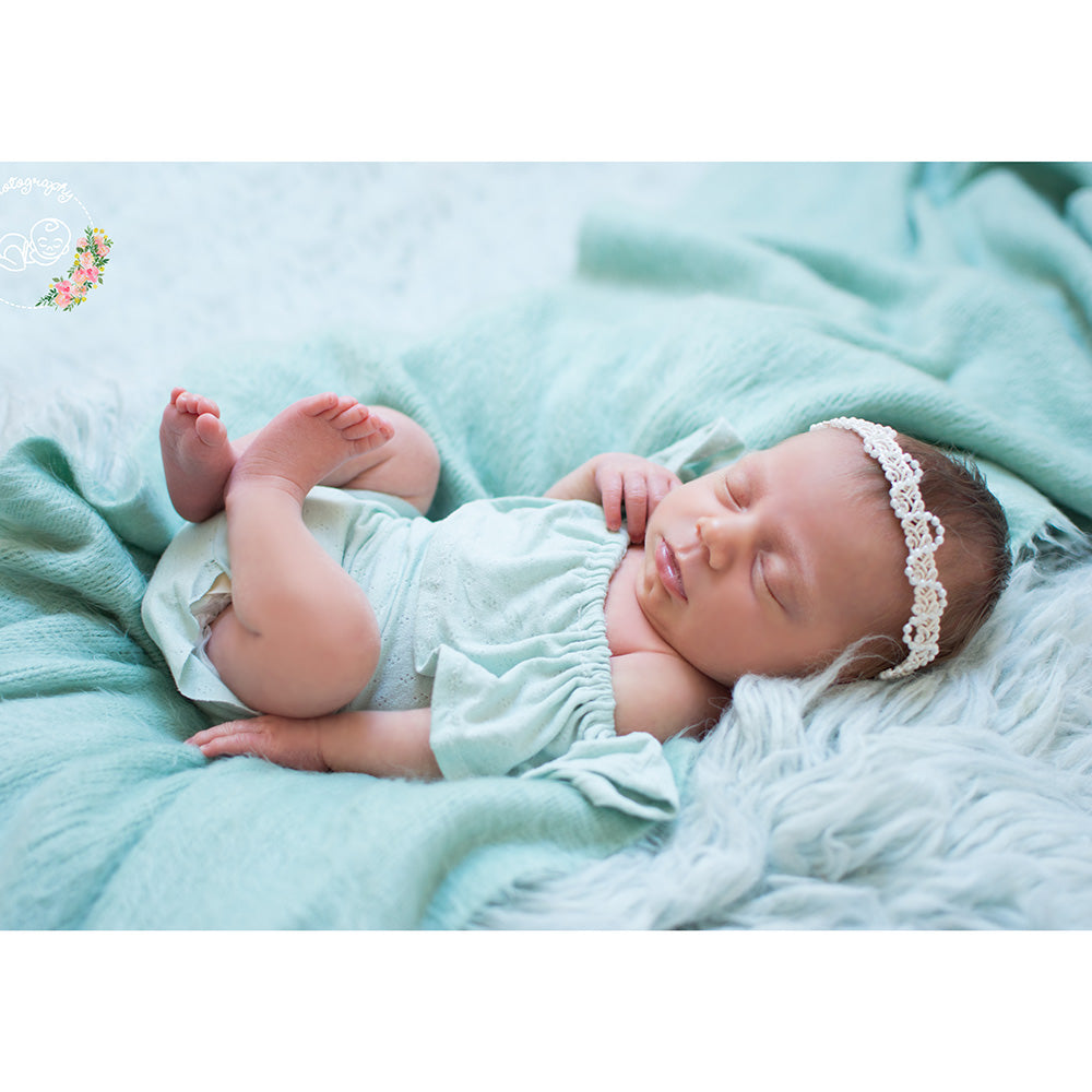 D&J Newborn Baby Rompers Lotus leaf Sleeve Infant Rompers Stretch Baby Rompers Newborn Photo Props - Don&Judy Newborn&Maternity photography props