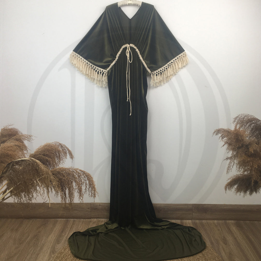Enid Velvet Split Robe Gown