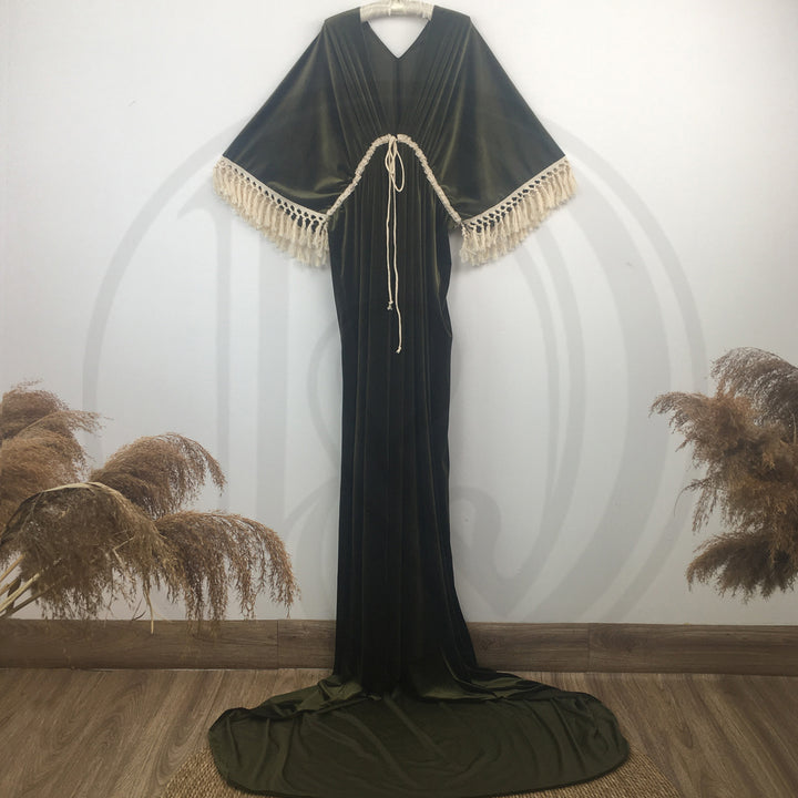 Enid Velvet Split Robe Gown