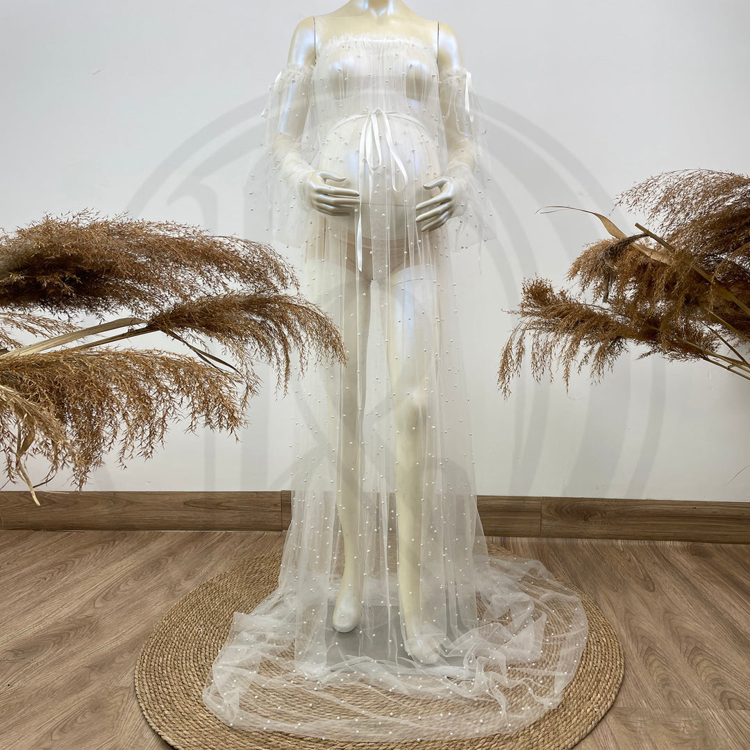 Dominic Pearls Tulle Gown