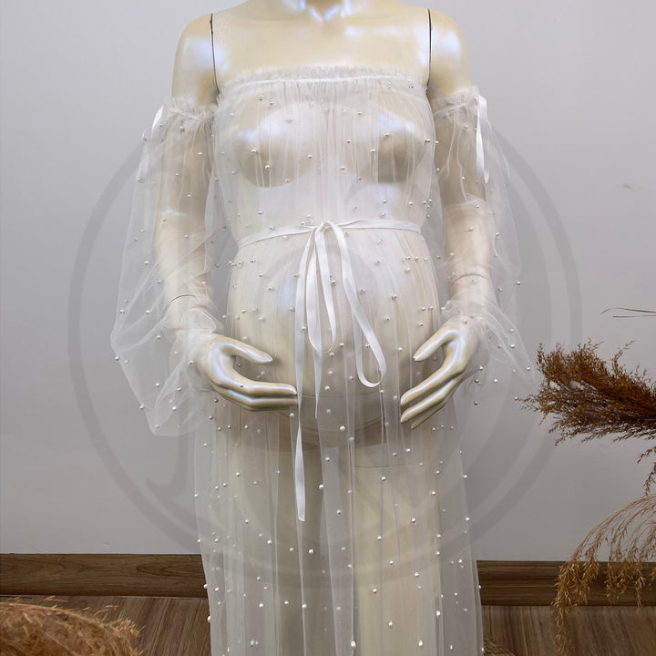 Dominic Pearls Tulle Gown