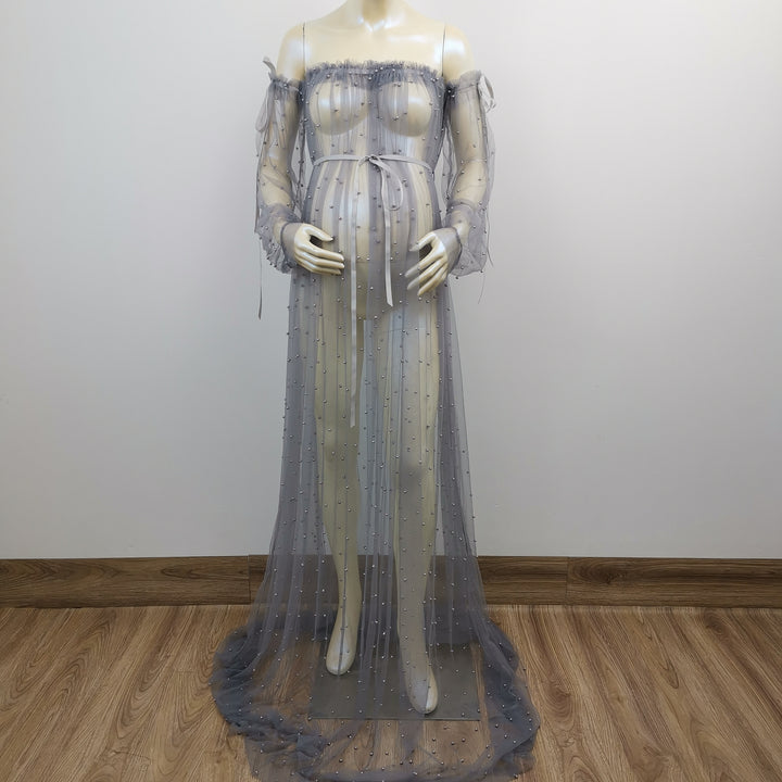 Dominic Pearls Tulle Gown