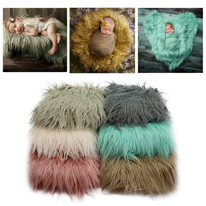Mongolia Faux Fur Blanket - Don&Judy Newborn&Maternity photography props