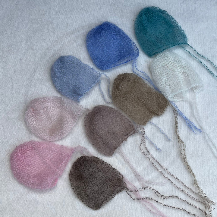 Knit Mohair Newborn Bonnet