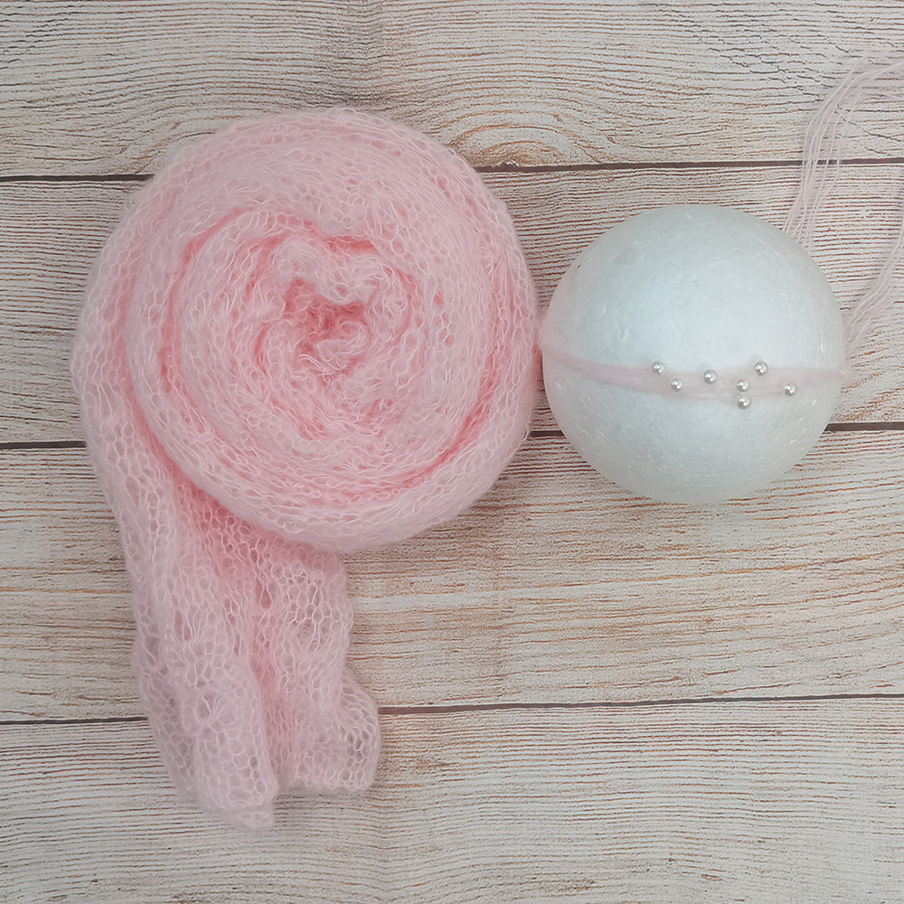 Stretchy Soft Knit Mohair Wrap with Headwear