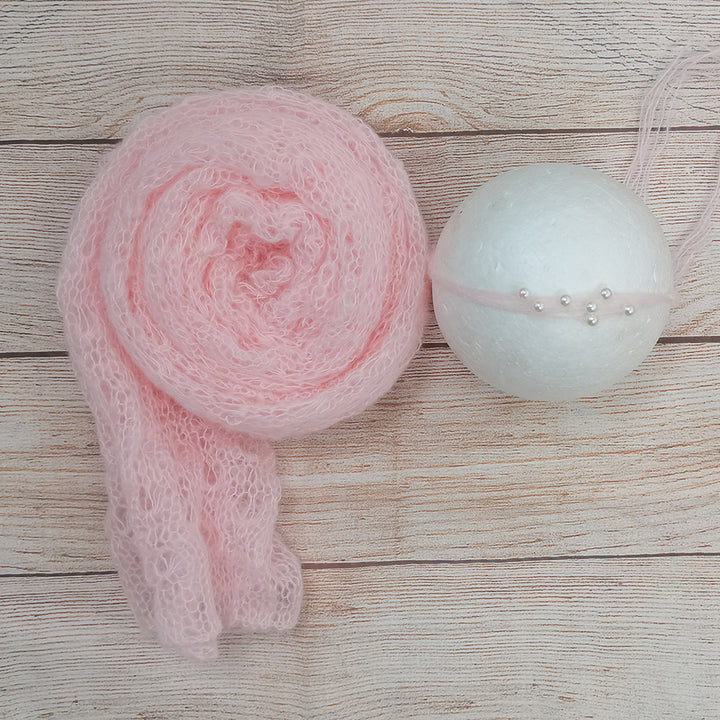 Stretchy Soft Knit Mohair Wrap with Headwear