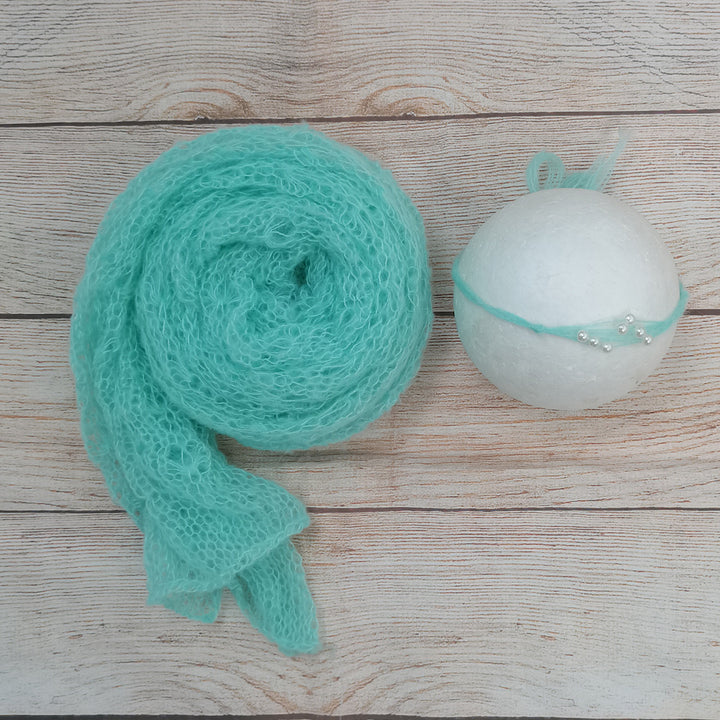 Stretchy Soft Knit Mohair Wrap with Headwear