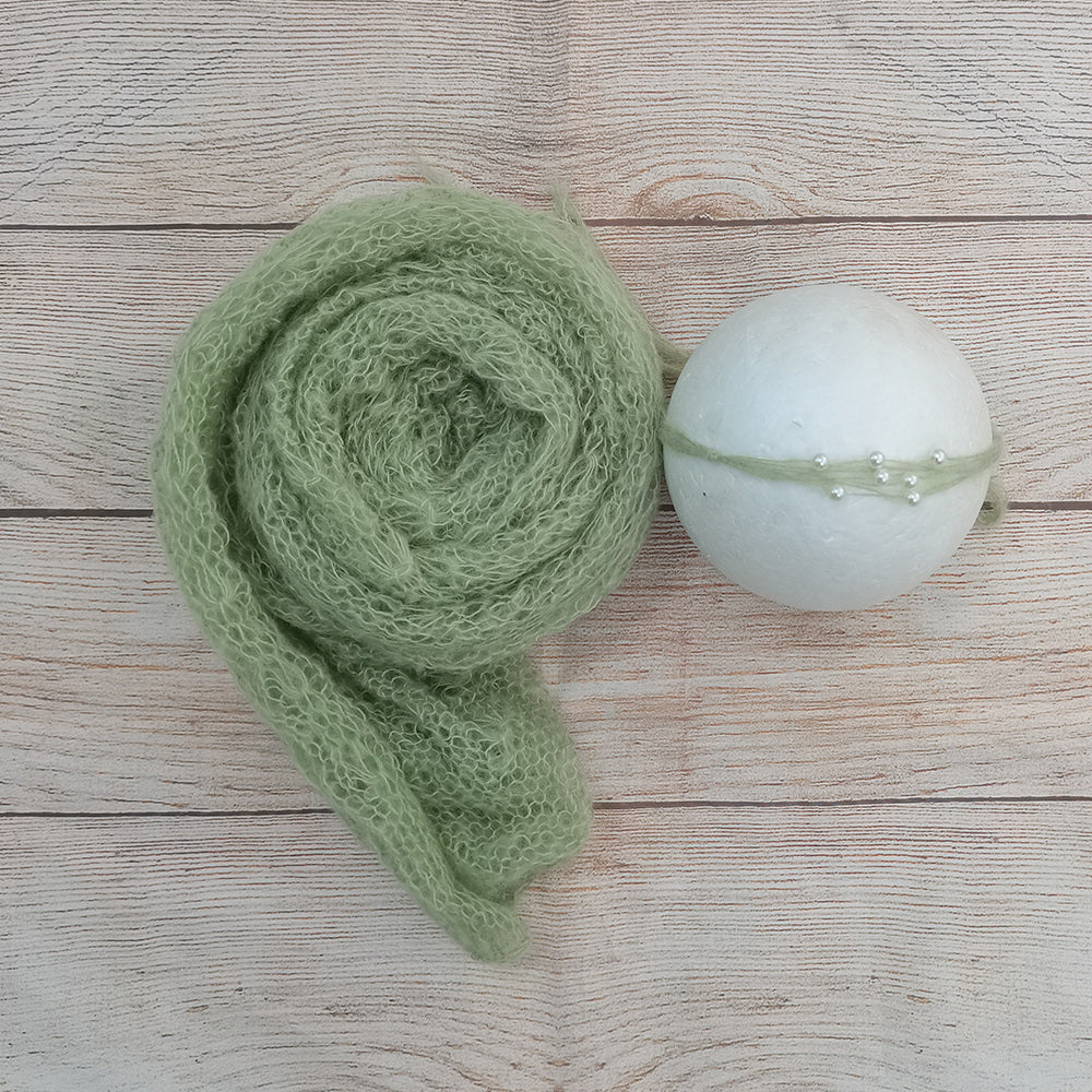 Stretchy Soft Knit Mohair Wrap with Headwear