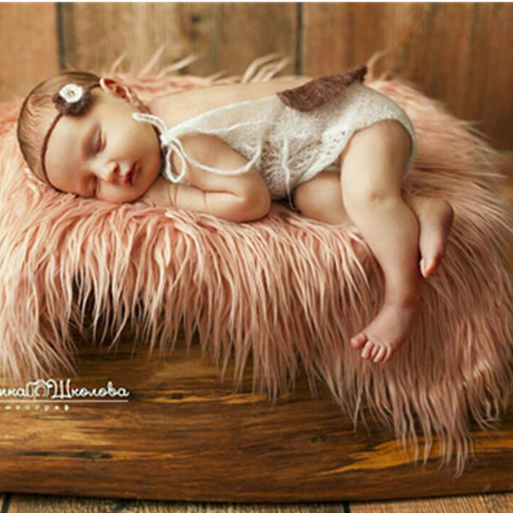 Mongolia Faux Fur Baby Photoshoot Blanket Backdrop Basket Fillers Newborn Photography Props - Don&Judy Newborn&Maternity photography props