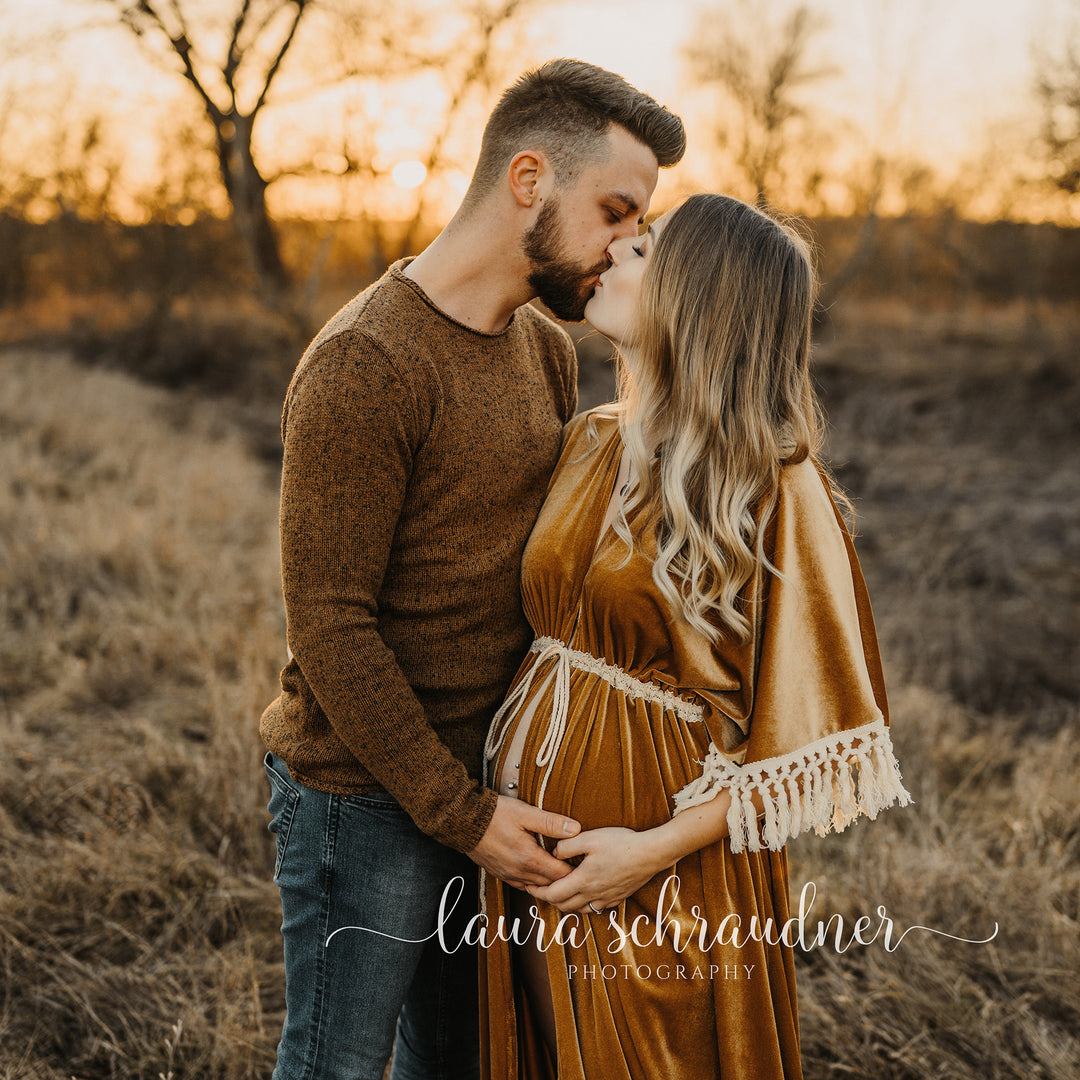 Enid Velvet Split Robe Gown